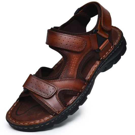 Arkbird Men's Sandals, Closed Toe Leather Fisherman Outdoor Hiking Sport Shoes Summer